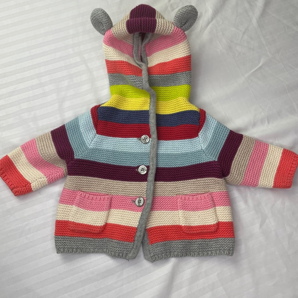 • Baby Gap strip Knitted Hooded Sweater 0-3 Month